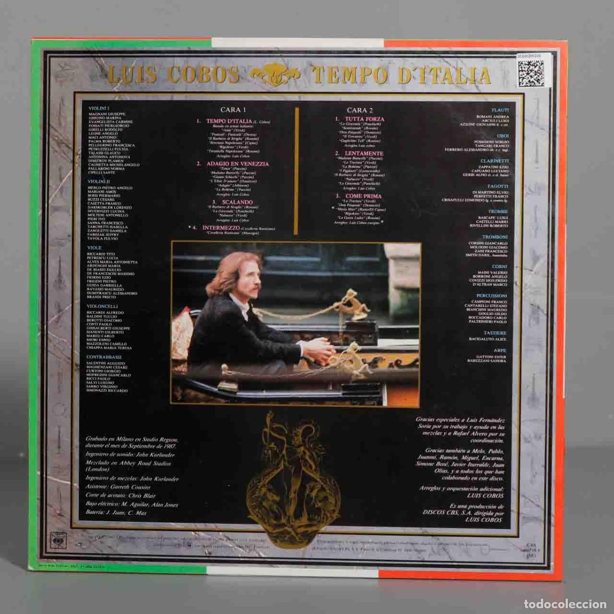 Discos de vinilo: LP. Luis Cobos &ndash; Tempo D&acute;Italia - Foto 2