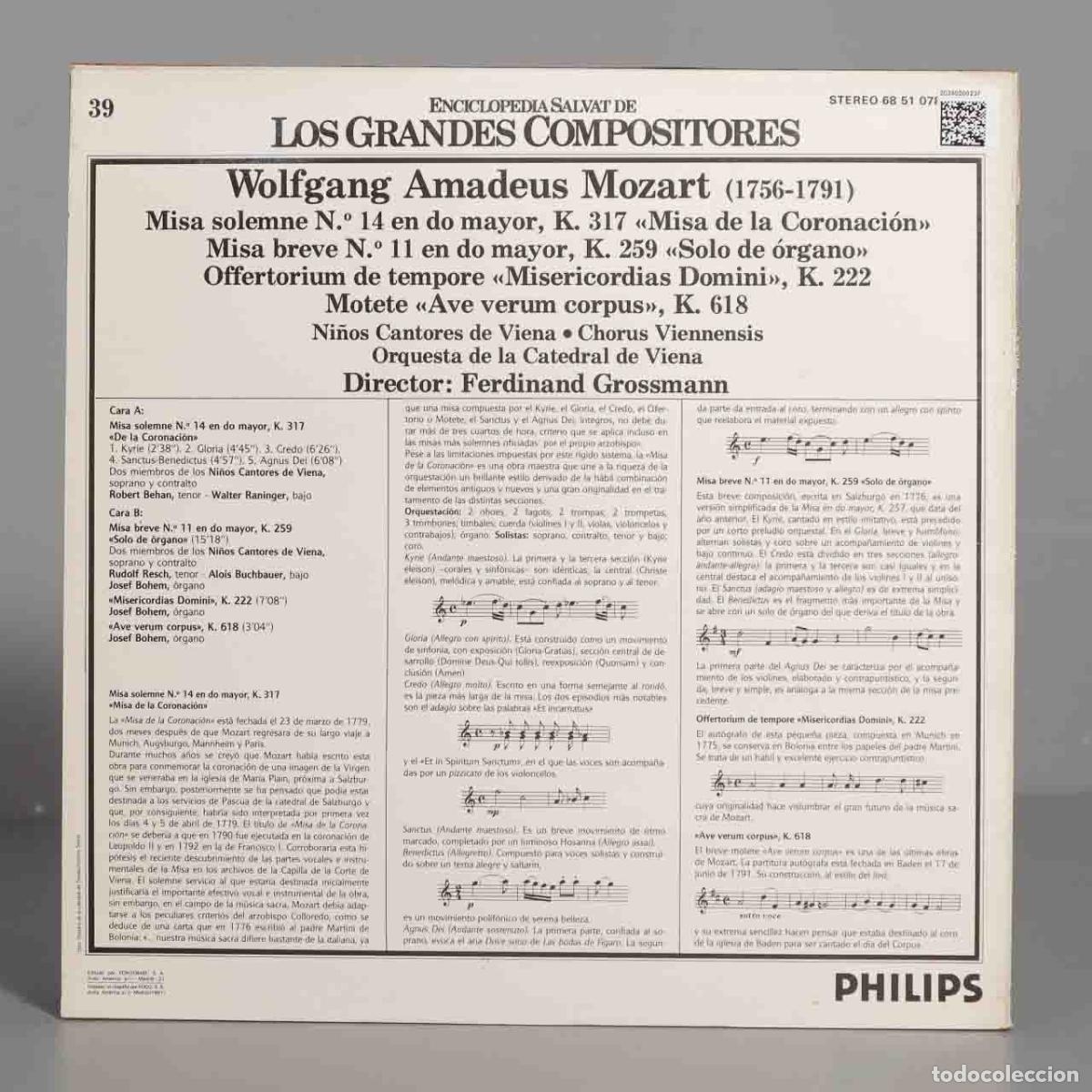 Discos de vinilo: LP. MOZART. 39 - Foto 2