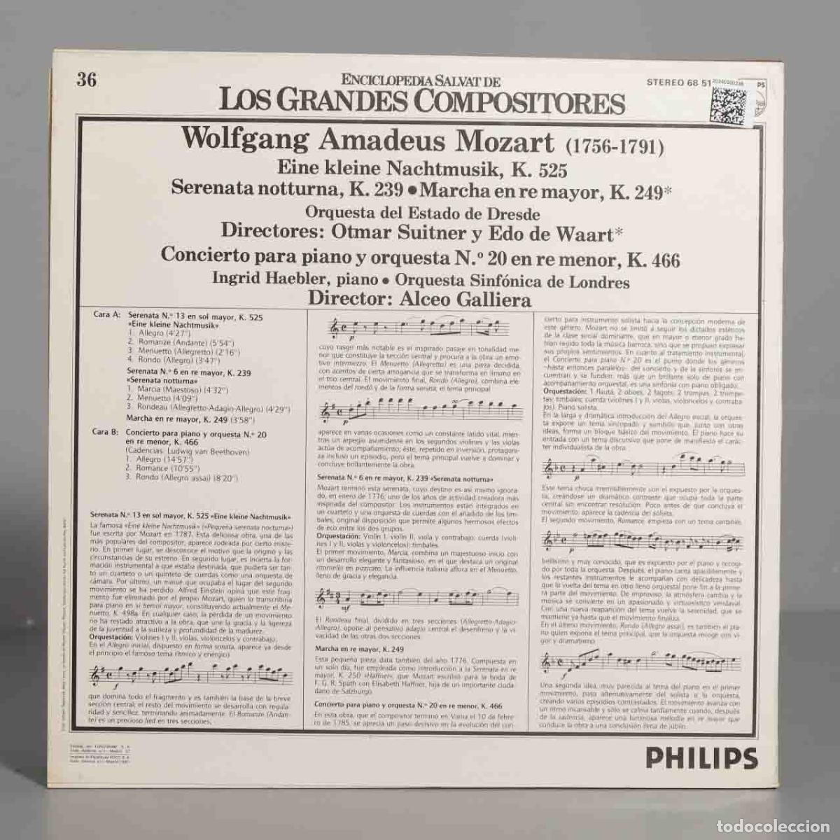 Discos de vinilo: LP. MOZART. 36 - Foto 2