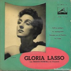 Discos de vinilo: GLORIA LASSO - LISBOA ANTIGUA / LA MALAGUEÑA / EXTRAÑO EN EL PARAÍSO / LA TUNA - VOZ DE SU AMO 1959