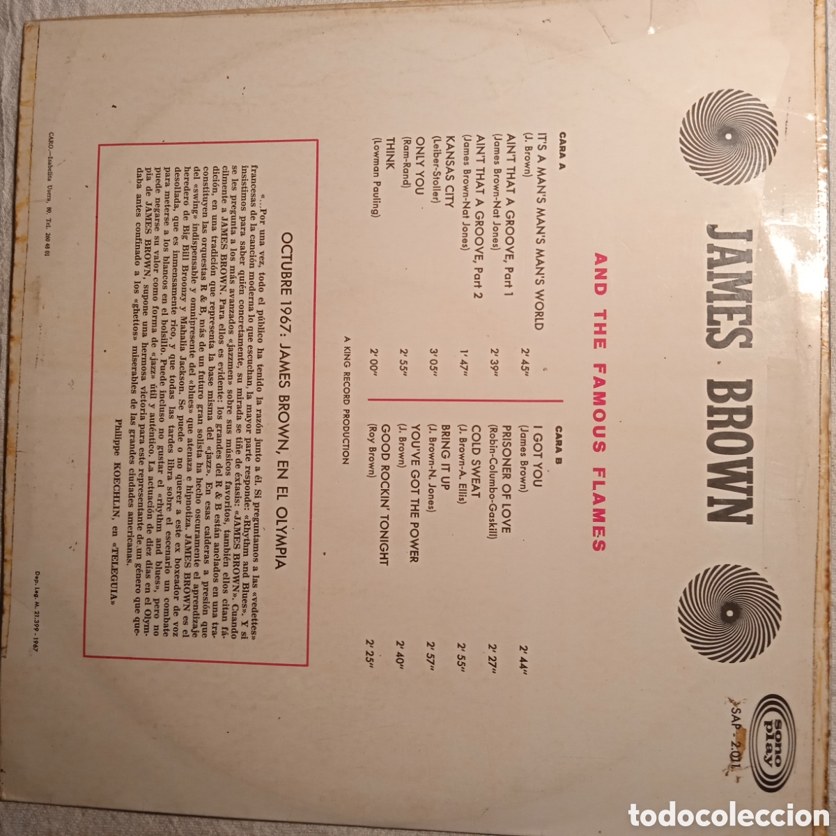 Discos de vinilo: James Brown 1967, sap 2011 - Foto 2