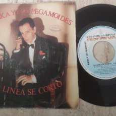 Discos de vinilo: ALASKA Y LOS PEGAMOIDES SG HISPAVOX 1982 /LA LINEA SE CORTO/ REACCIONES /