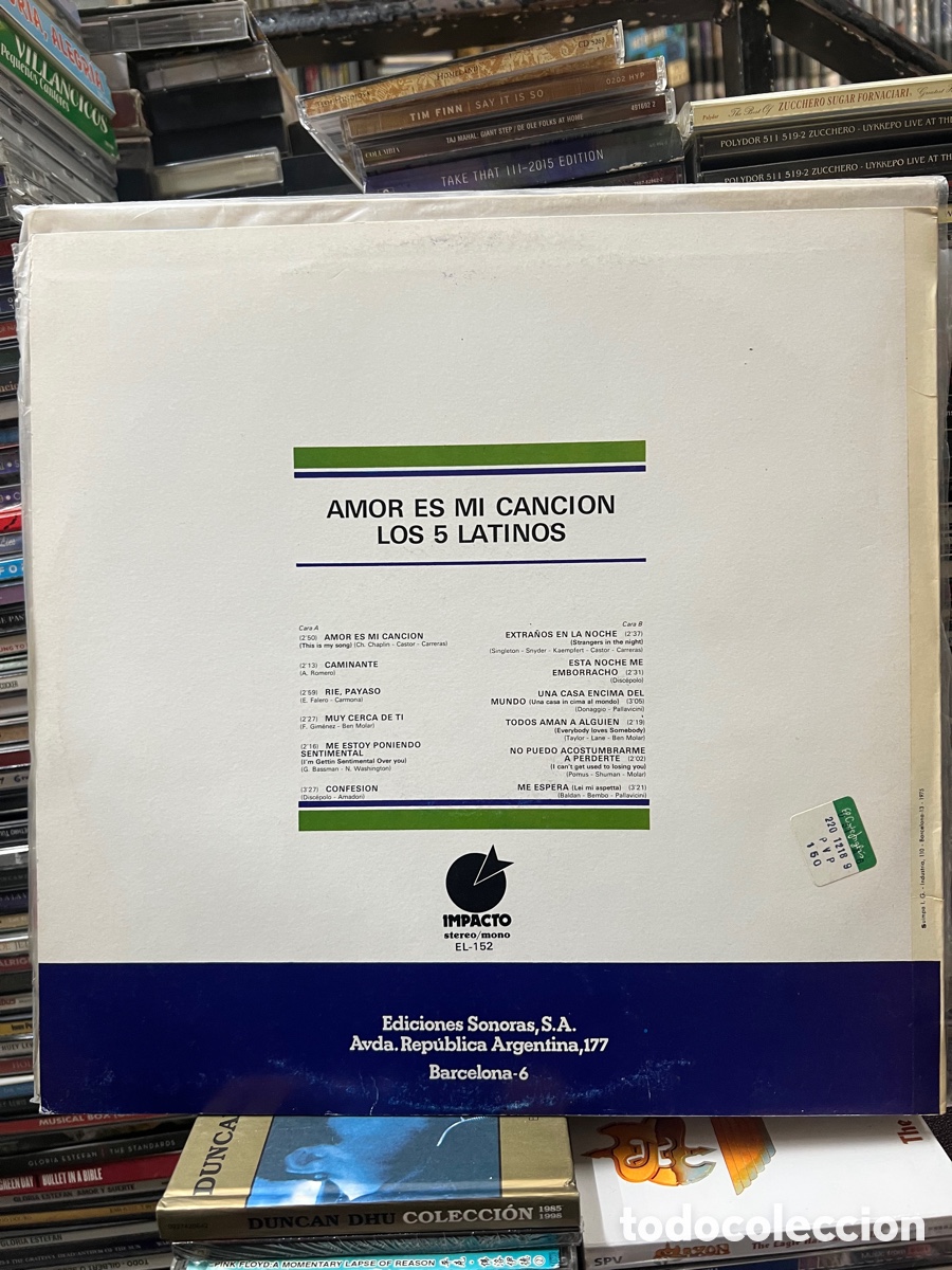 Discos de vinilo: Amor es mi canci&oacute;n Los 5 latinos - Foto 2
