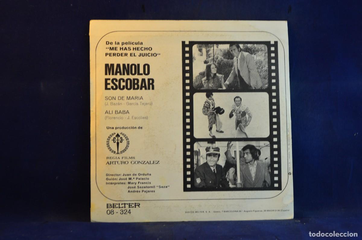Discos de vinilo: MANOLO ESCOBAR - SON DE MARIA - ALI BABA - SINGLE - Foto 2