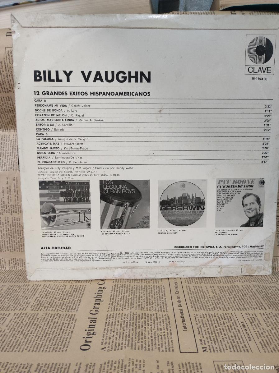 Discos de vinilo: Billy Vaughn &ndash; 12 Grandes &Eacute;xitos Hispanoamericanos - Foto 2