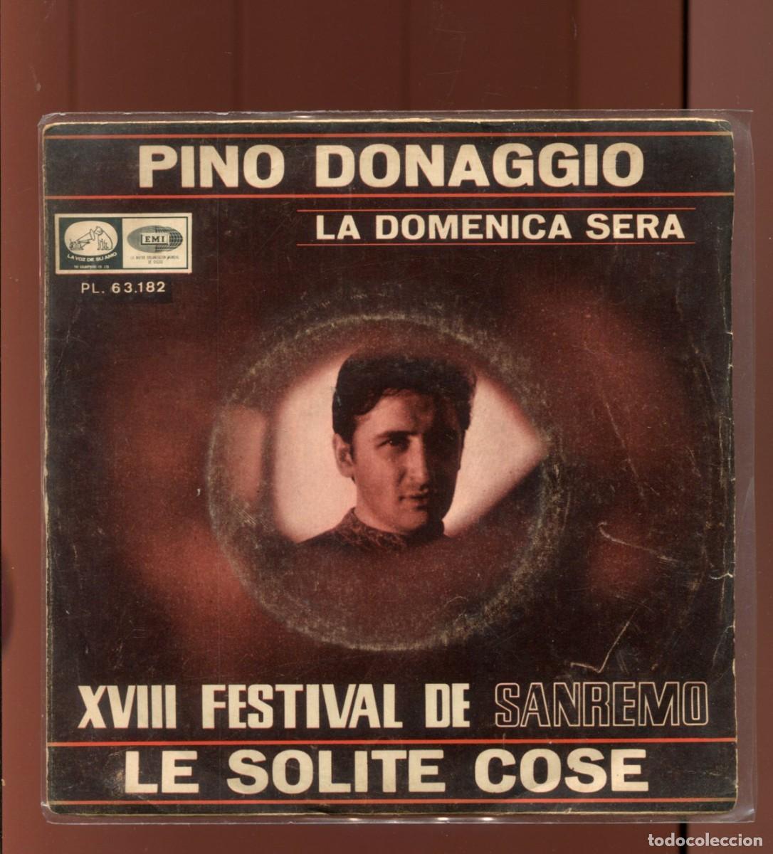 Disques de vinyle: Pino Donnagio. le solite cose. la domenica sera. emi odeon 1968
