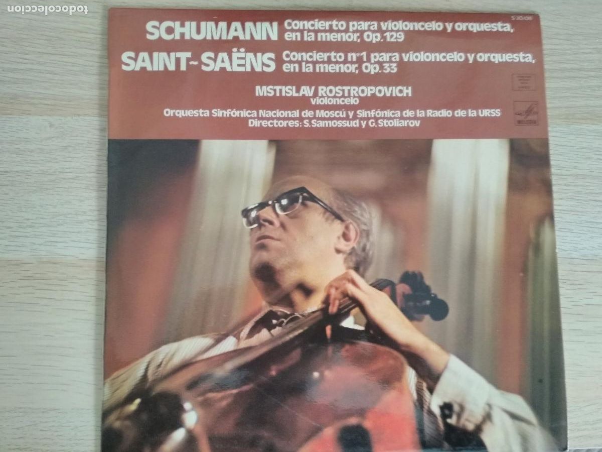 Discos de vinilo: Schumann, Saint-Sa&euml;ns- Mstislav Rostropovich - Foto 1