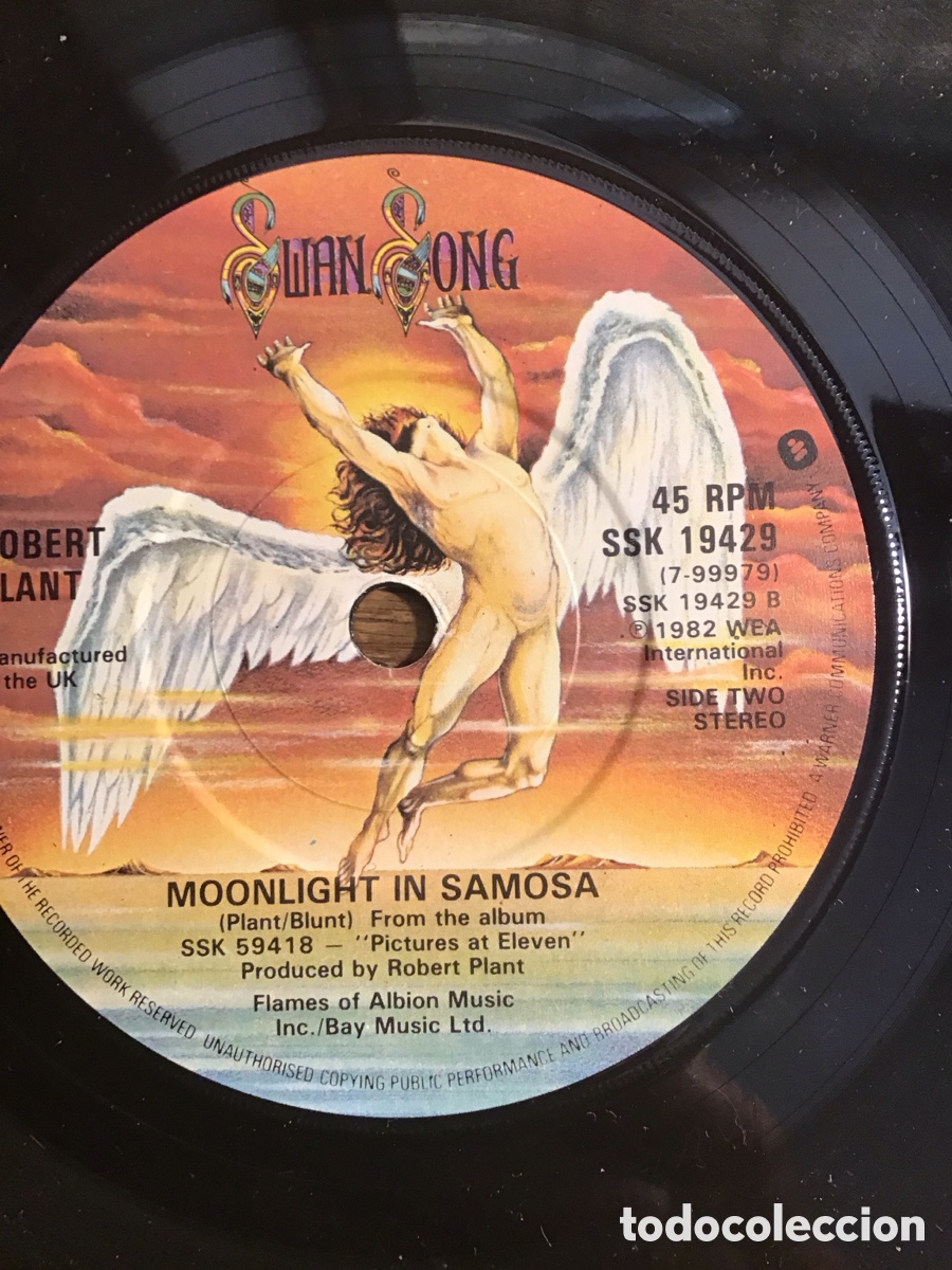 Discos de vinilo: Robert Plant Burning Down One Side c/w Moonlight In Samosa - Foto 4