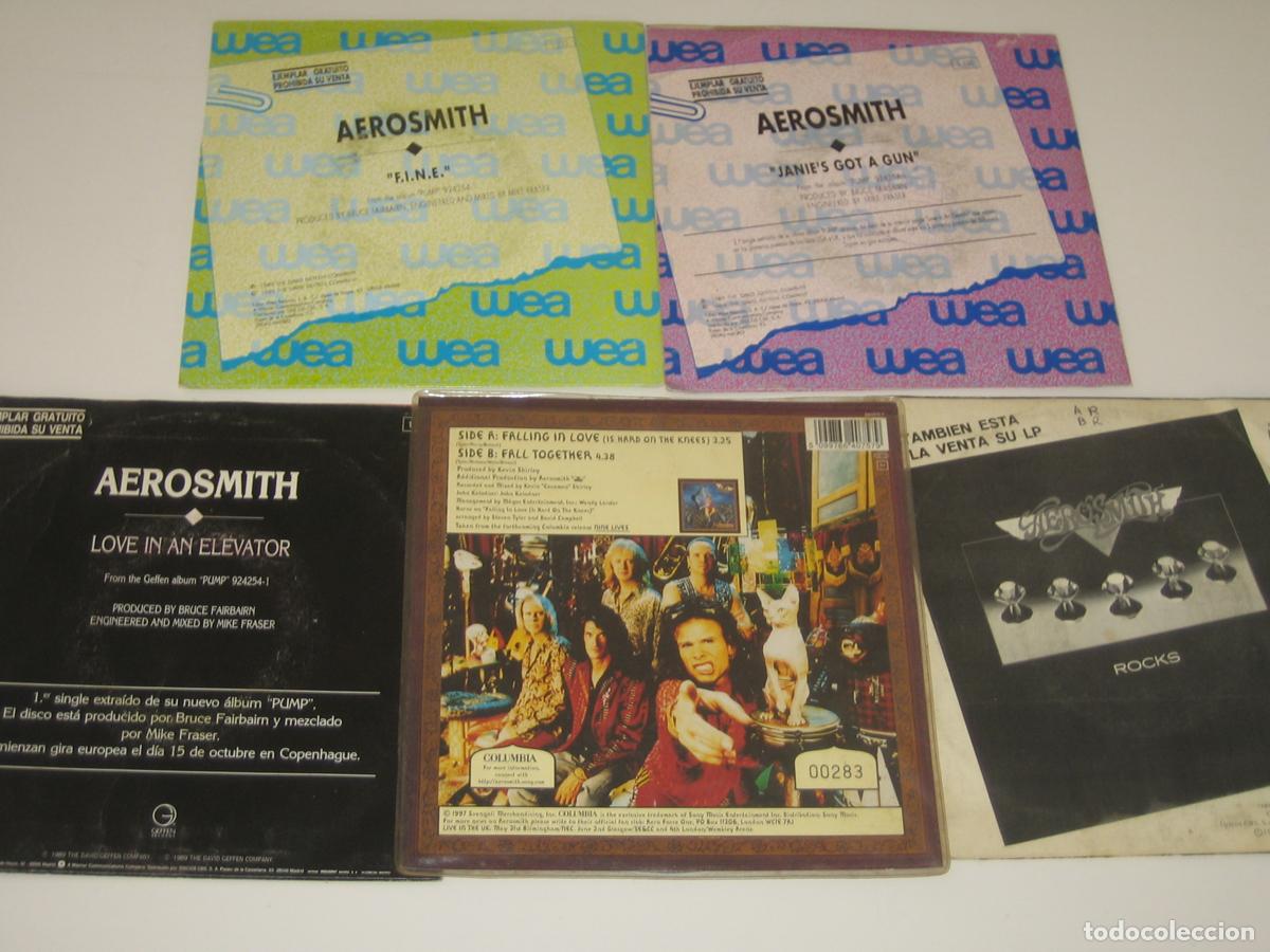 Discos de vinilo: AEROSMITH - LOTE DE 5 DISCOS PEQUE&Ntilde;OS - VER COMENTARIO - Foto 2