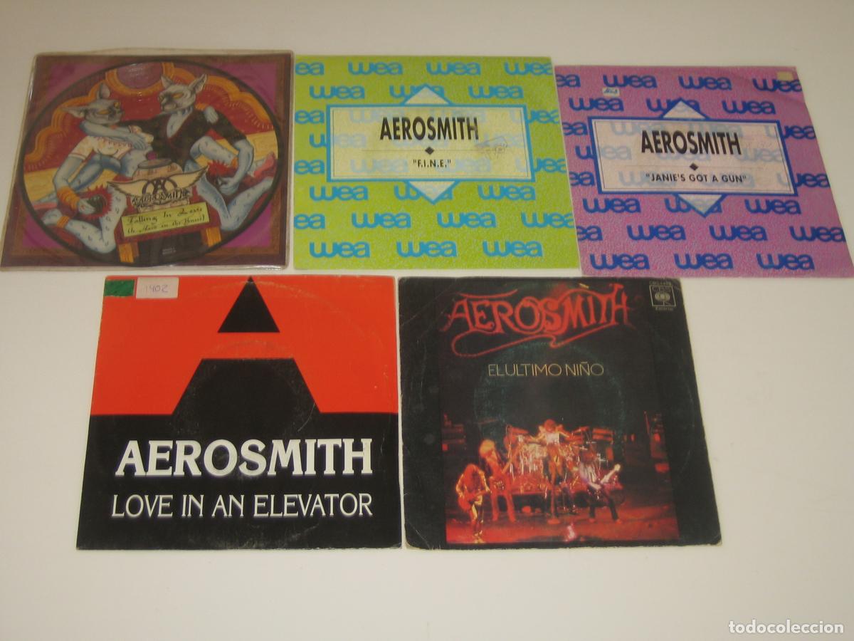Discos de vinilo: AEROSMITH - LOTE DE 5 DISCOS PEQUE&Ntilde;OS - VER COMENTARIO - Foto 1