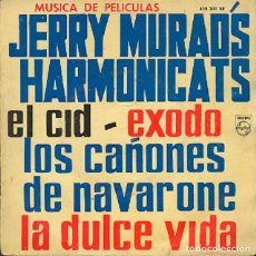 Discos de vinilo: JERRY MURAD – EL CID; ÉXODO; LOS CAÑONES DE NAVARONE; LA DULCE VIDA – PHILIPS 435 241 – 1962