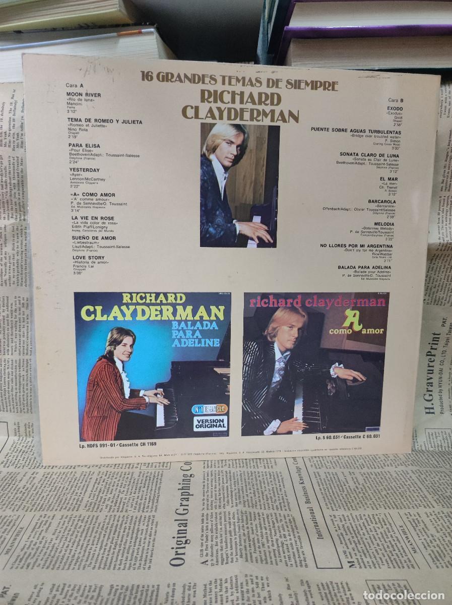 Discos de vinilo: Richard Clayderman &ndash; 16 Grandes Temas De Siempre - Foto 2
