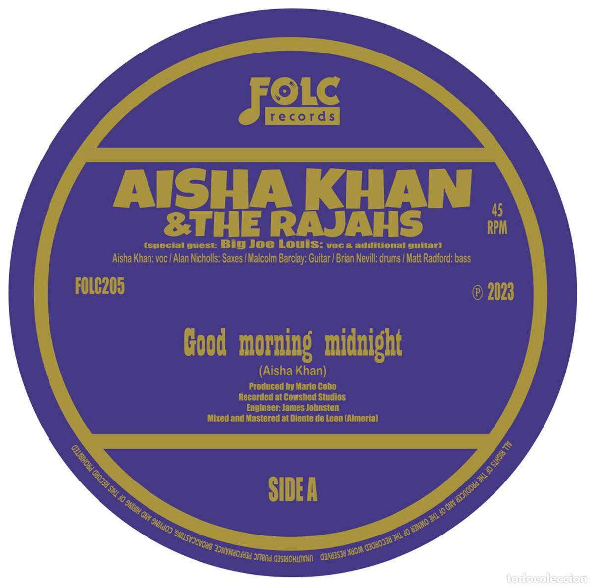 Dischi in vinile: AISHA KHAN & THE RAJAHS Good Morning Midnight (7&rdquo;) . blues rhythm and blues