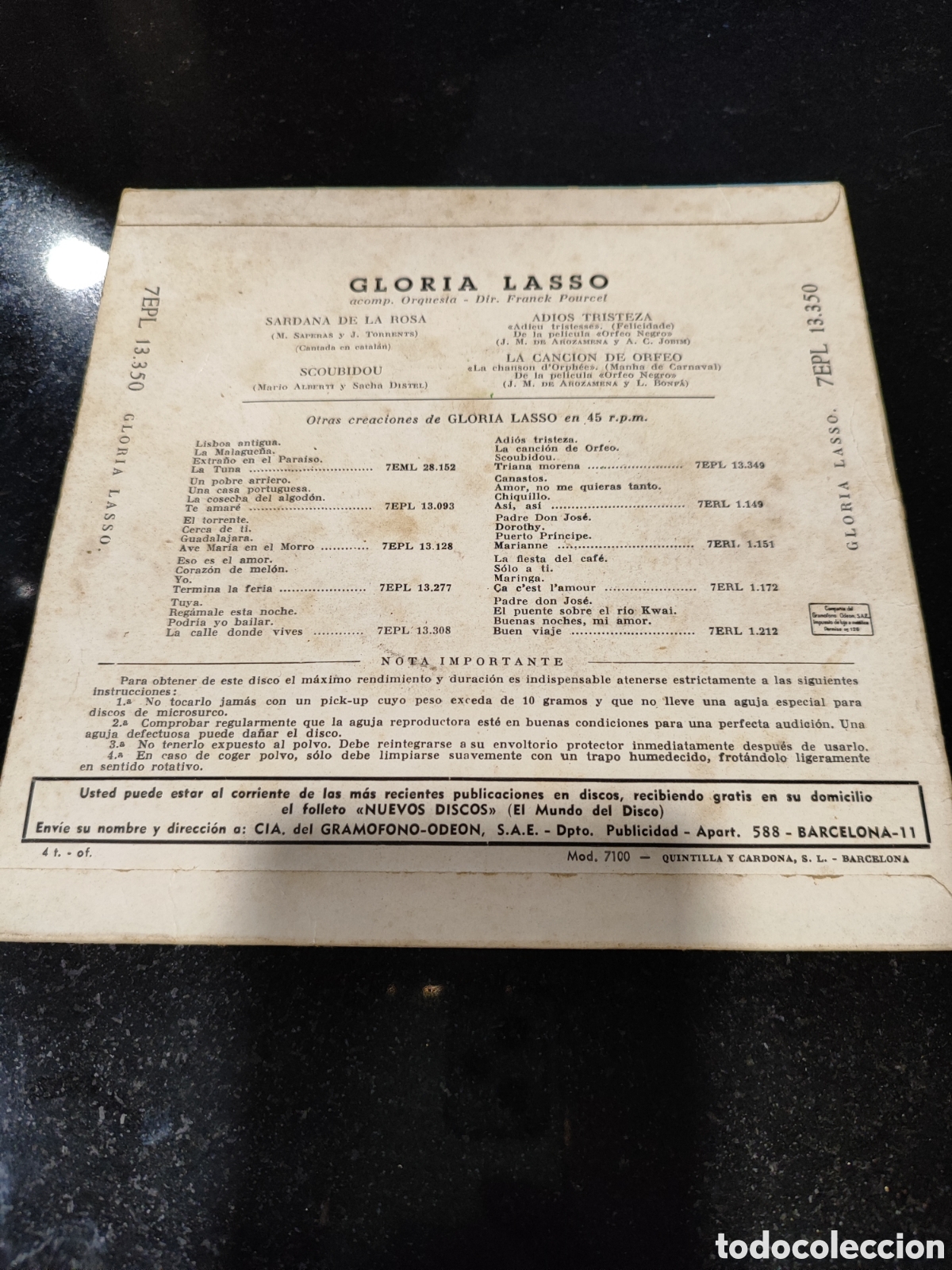 Discos de vinilo: Single Gloria Lasso - Foto 2