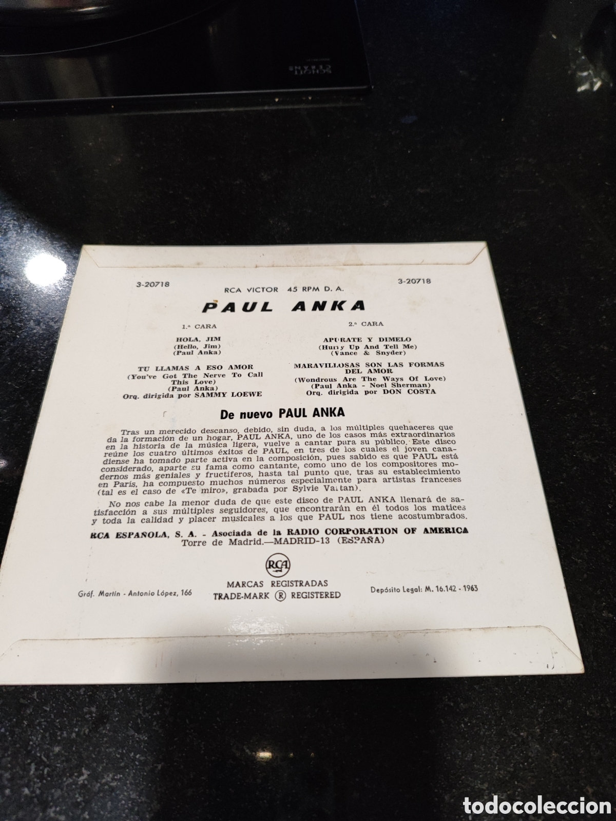 Discos de vinilo: Single Paul Anka - Foto 2