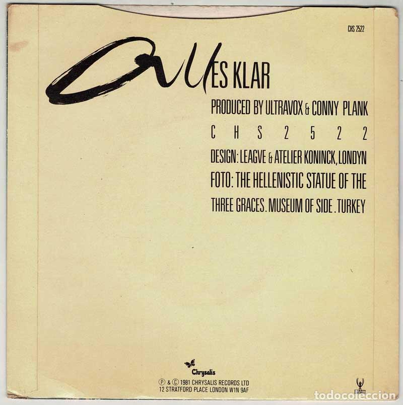 Discos de vinilo: Ultravox - All Stood Still / Alles Klar. Single - Foto 2
