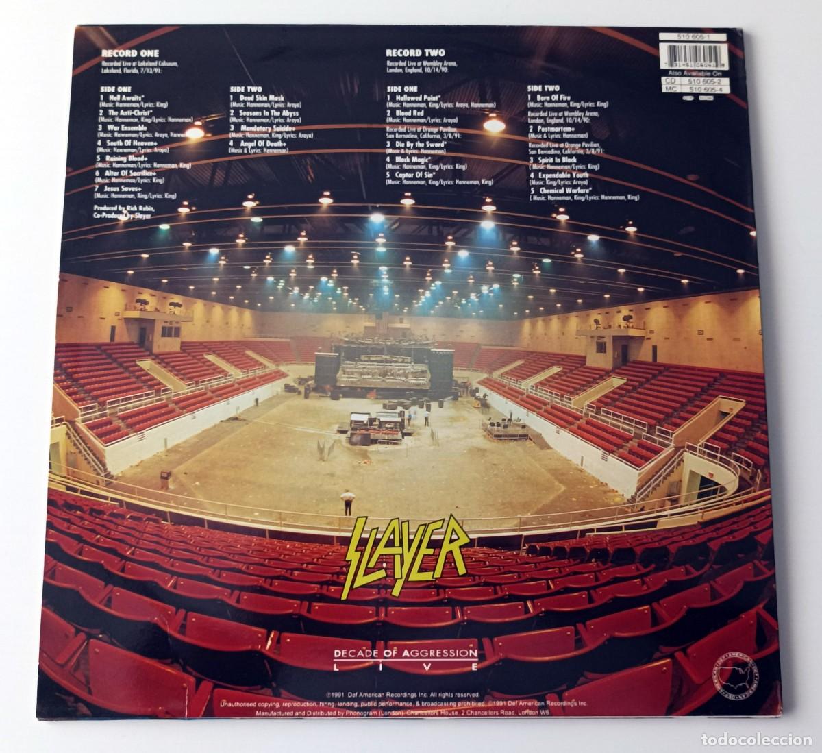 Discos de vinilo: LP SLAYER - DECADE OF AGGRESSION LIVE - Foto 2