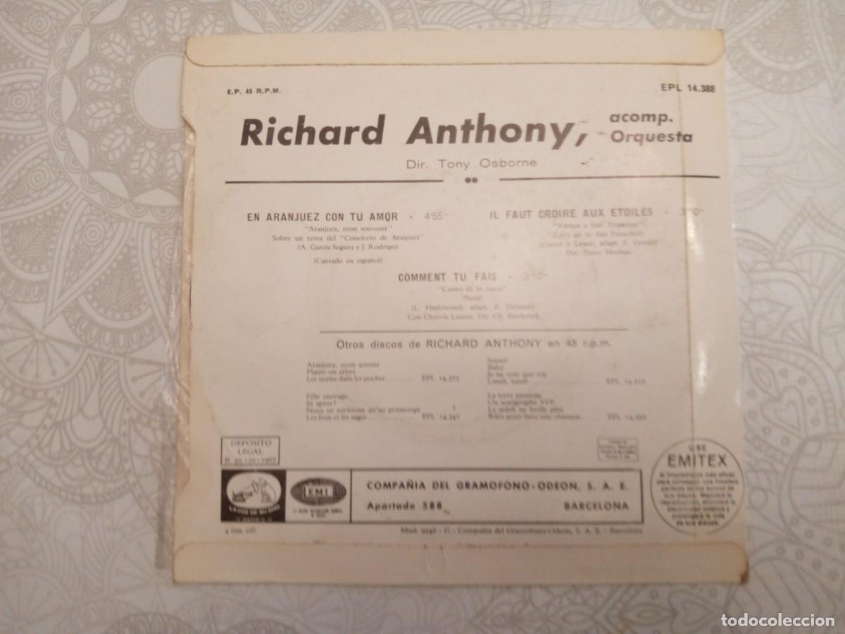 Discos de vinilo: Disco Single Richard Anthony - Foto 2