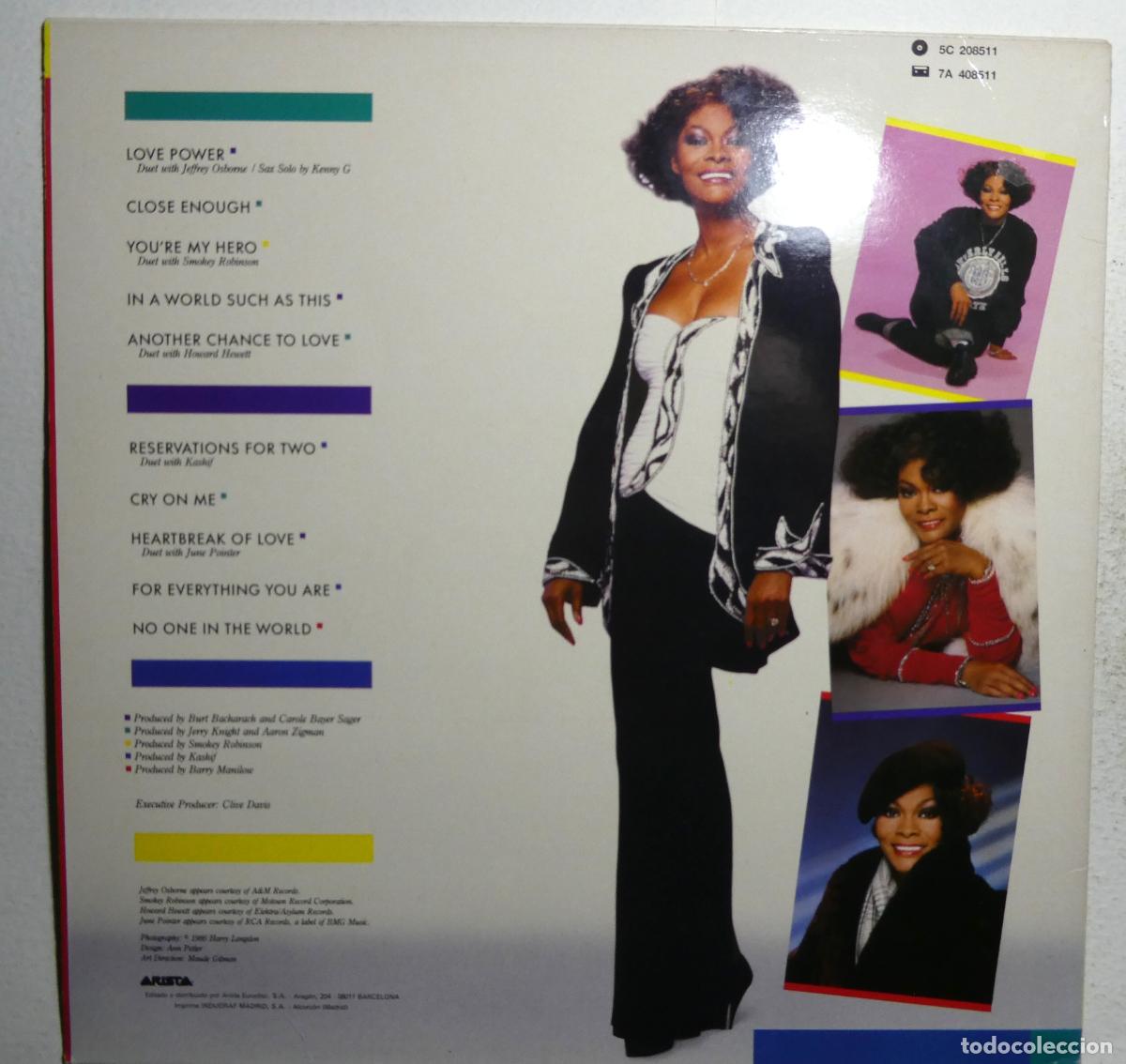 Discos de vinilo: Disco de vinilo DIONNE WARWICK - RESERVATIONS FOR TWO - Foto 2
