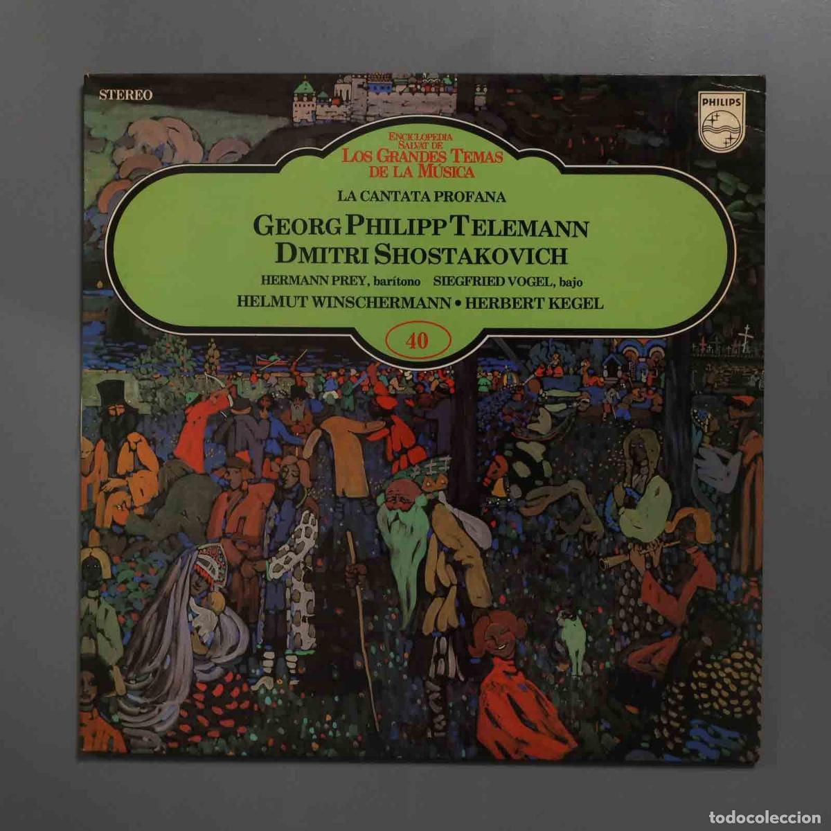 Dischi in vinile: LP. TELEMANN SHOSTAKOVICH. 40. GRANDES COMPOSITORES. SALVAT