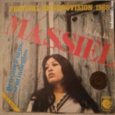 Discos de vinilo: MASSIEL,LA LA LA , EUROVISIÓN 68, BUEN ESTADO