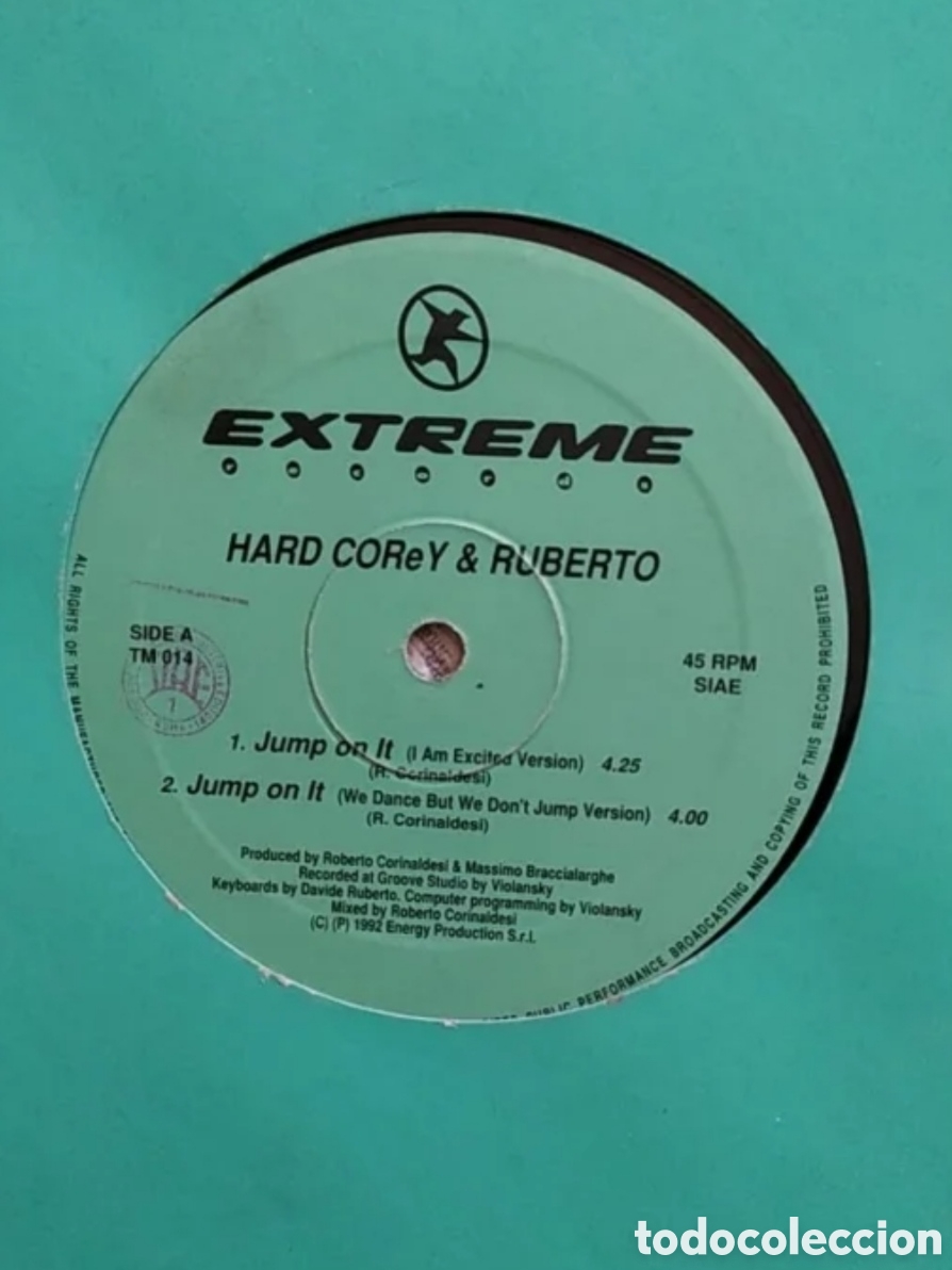 Discos de vinilo: Maxi single Hard Corey & Ruberto. Jump on it - Foto 1