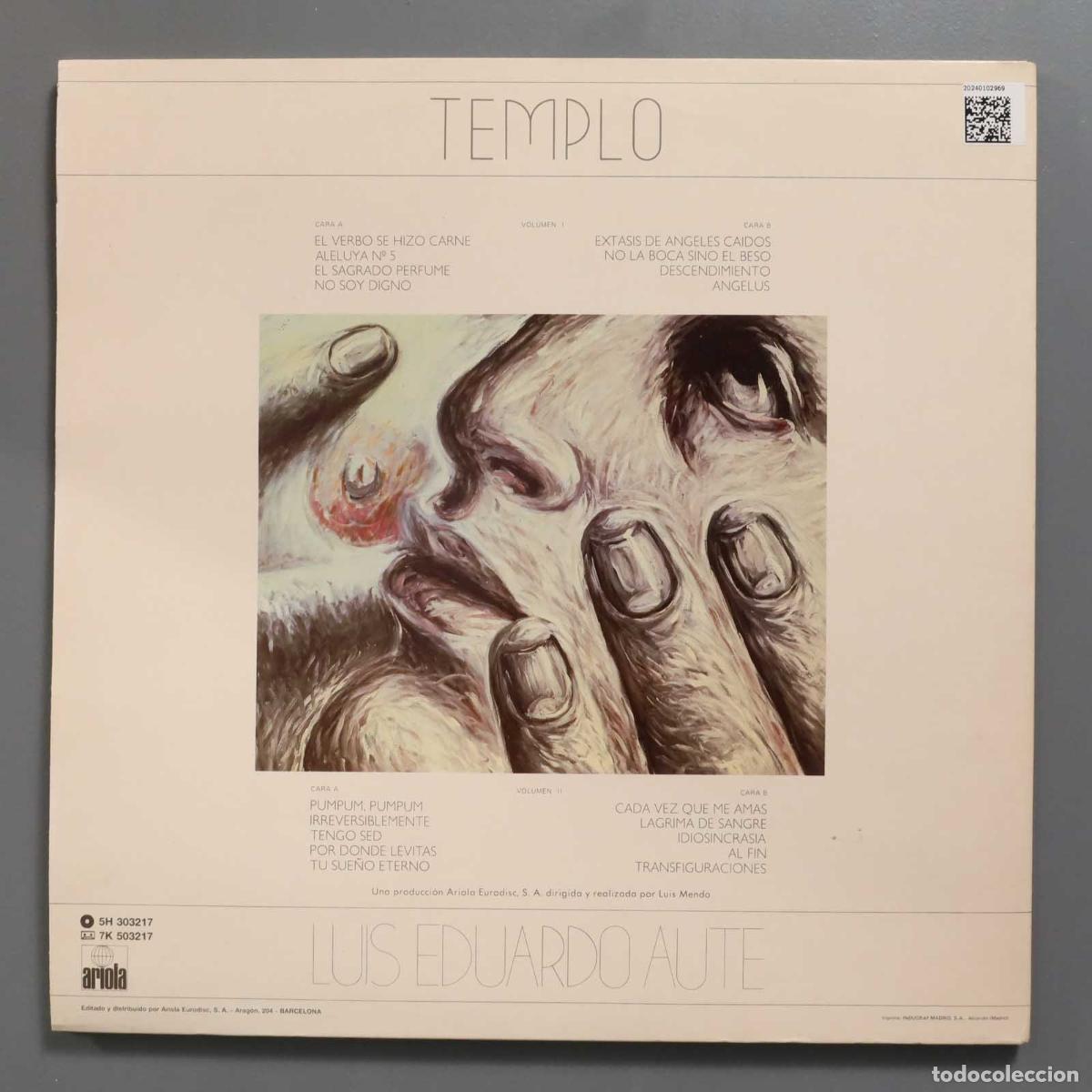 Discos de vinilo: LP. Luis Eduardo Aute &ndash; Templo - Foto 2