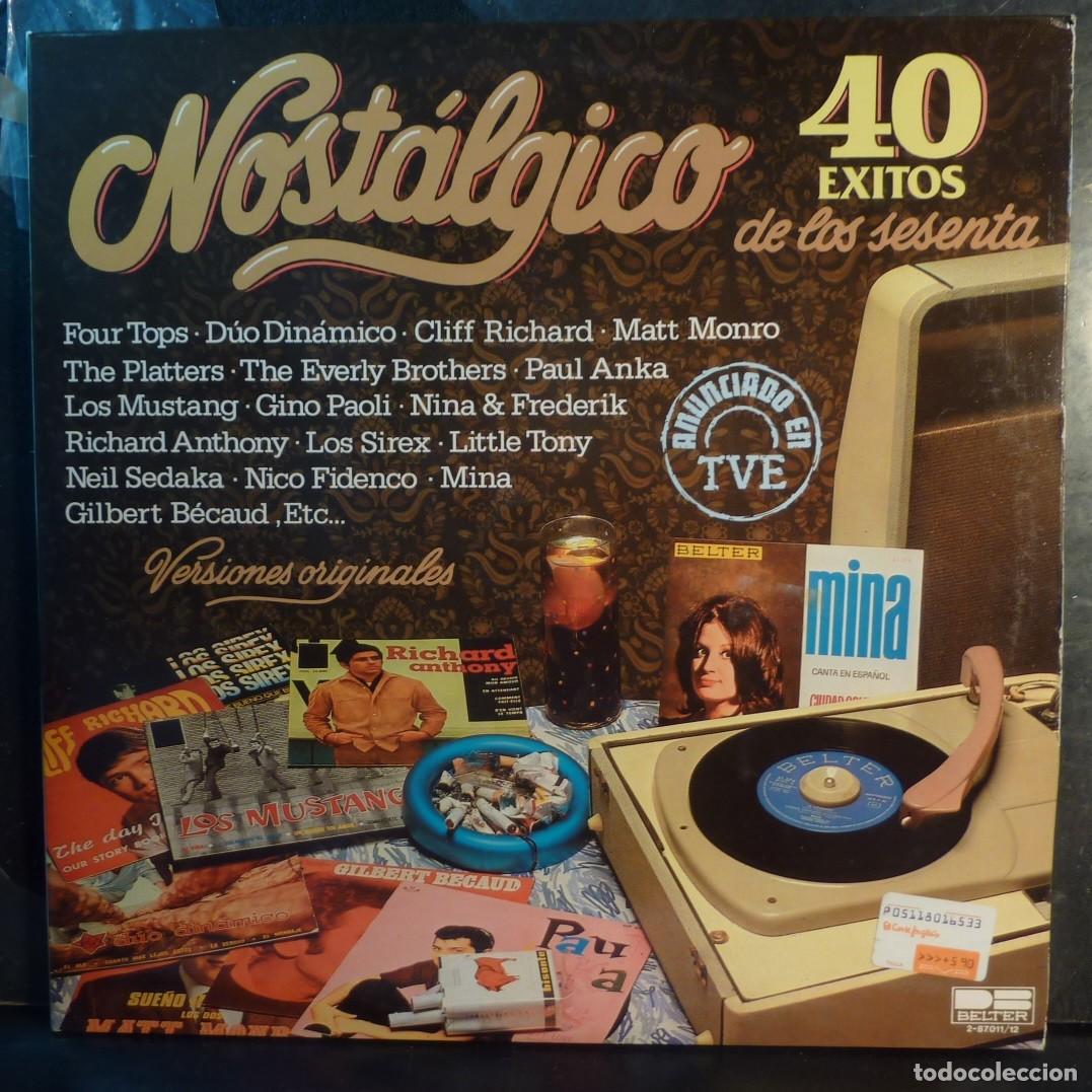 Discos de vinilo: NOSTALGICO // 40 EXITOS DE LOS SESENTA / 2LPS // 1981 // LP - Foto 1