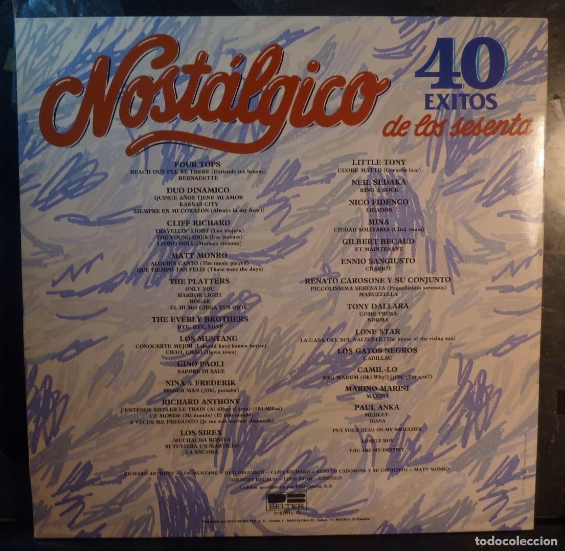 Discos de vinilo: NOSTALGICO // 40 EXITOS DE LOS SESENTA / 2LPS // 1981 // LP - Foto 3