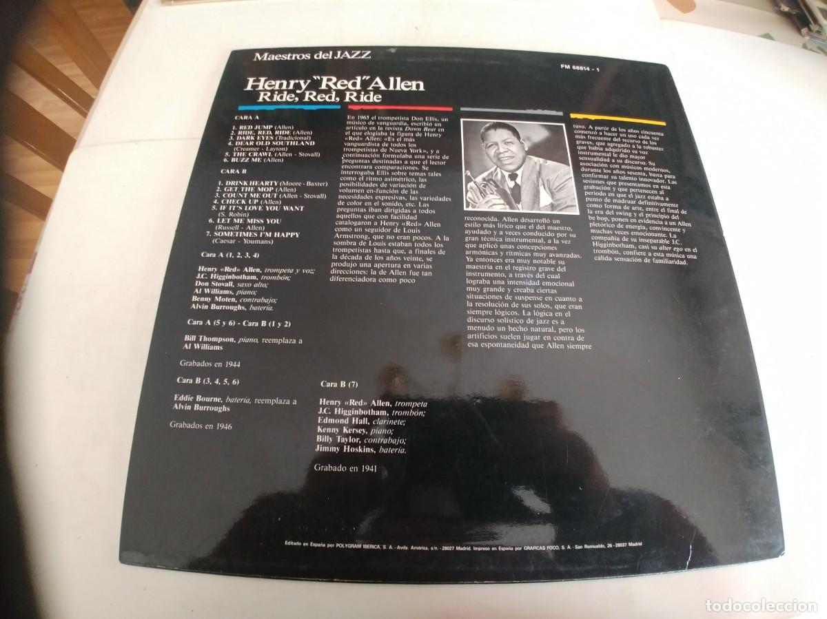 Discos de vinilo: HENRY RED ALLEN-LP RIDE RED RIDE - Foto 2