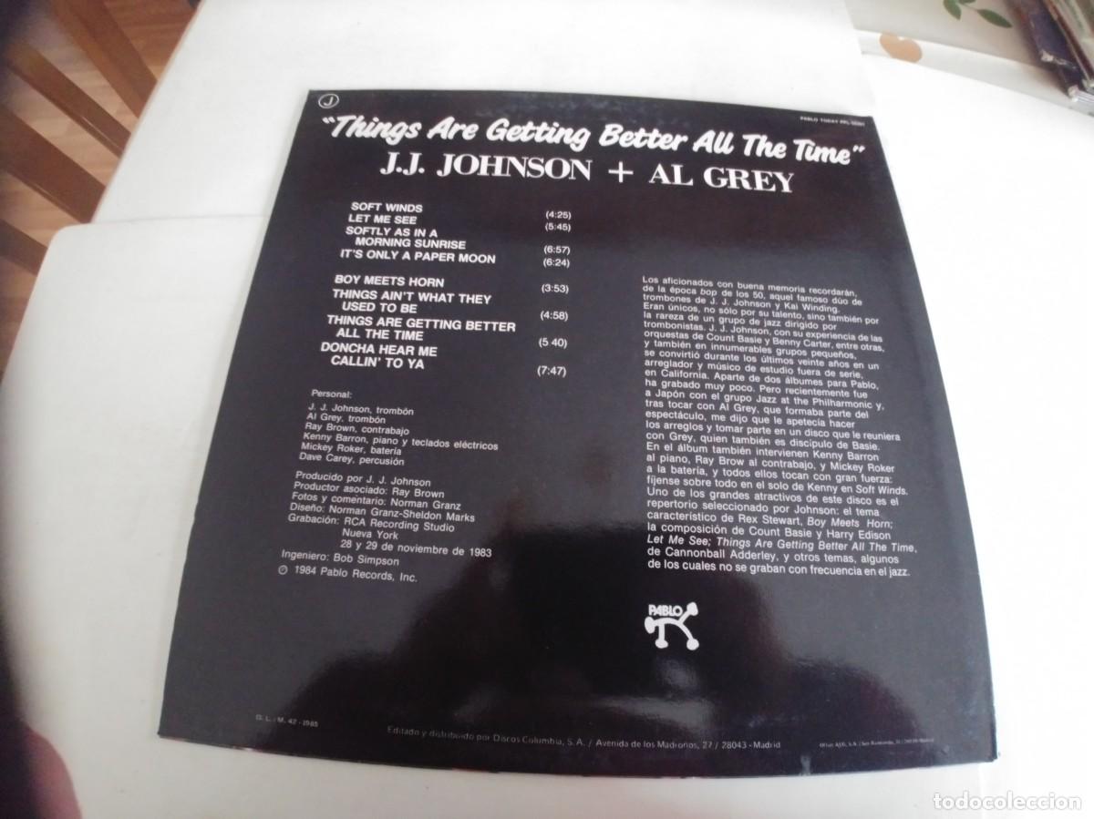 Discos de vinilo: J,J, JOHNSON + AL GREY-LP THINGS ARE GETTING BETTER ALL THE TIME - Foto 2