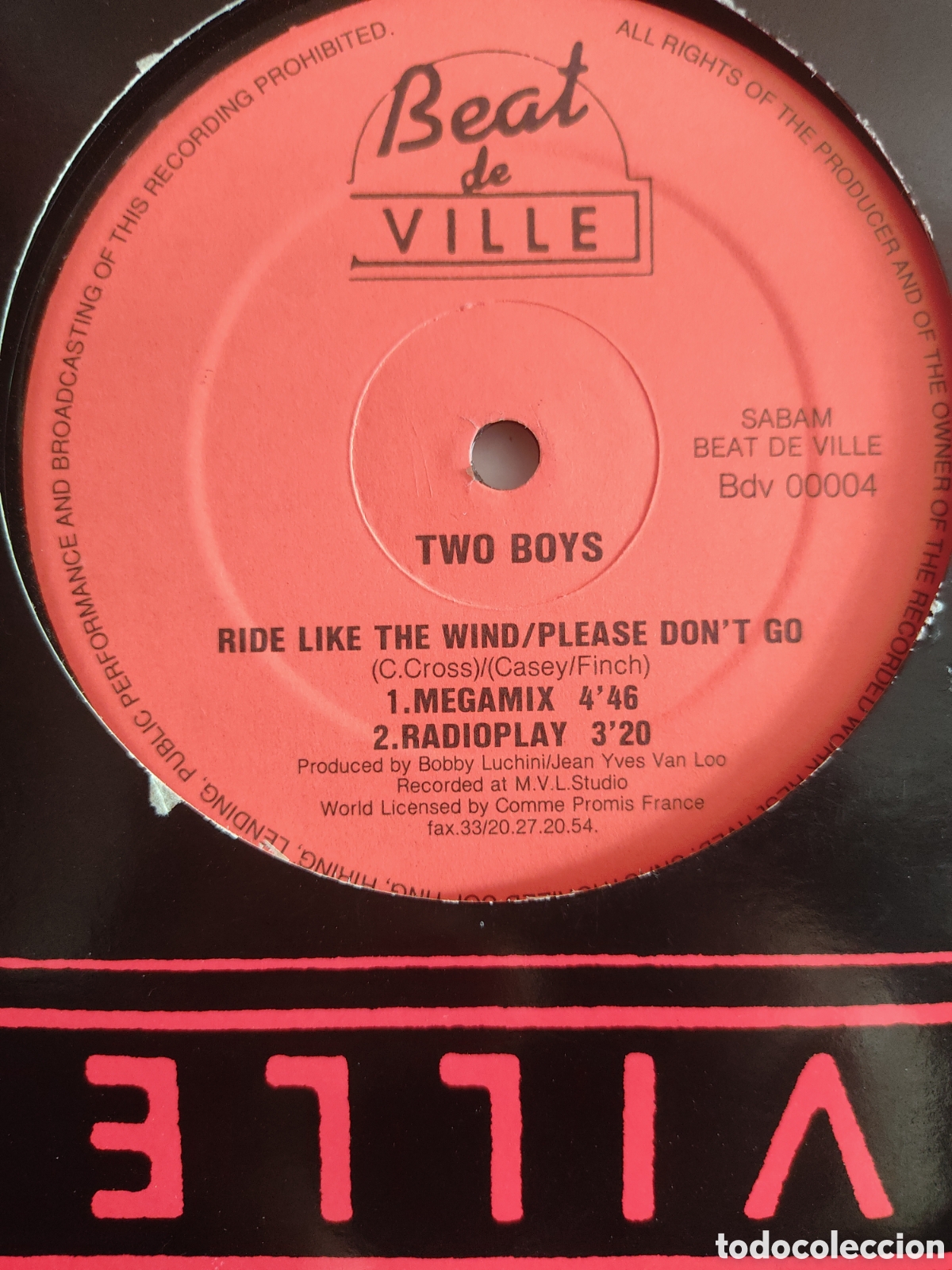 Discos de vinilo: Two Boys &lrm;&ndash; Ride Like The Wind / Please Dont Go - Foto 2