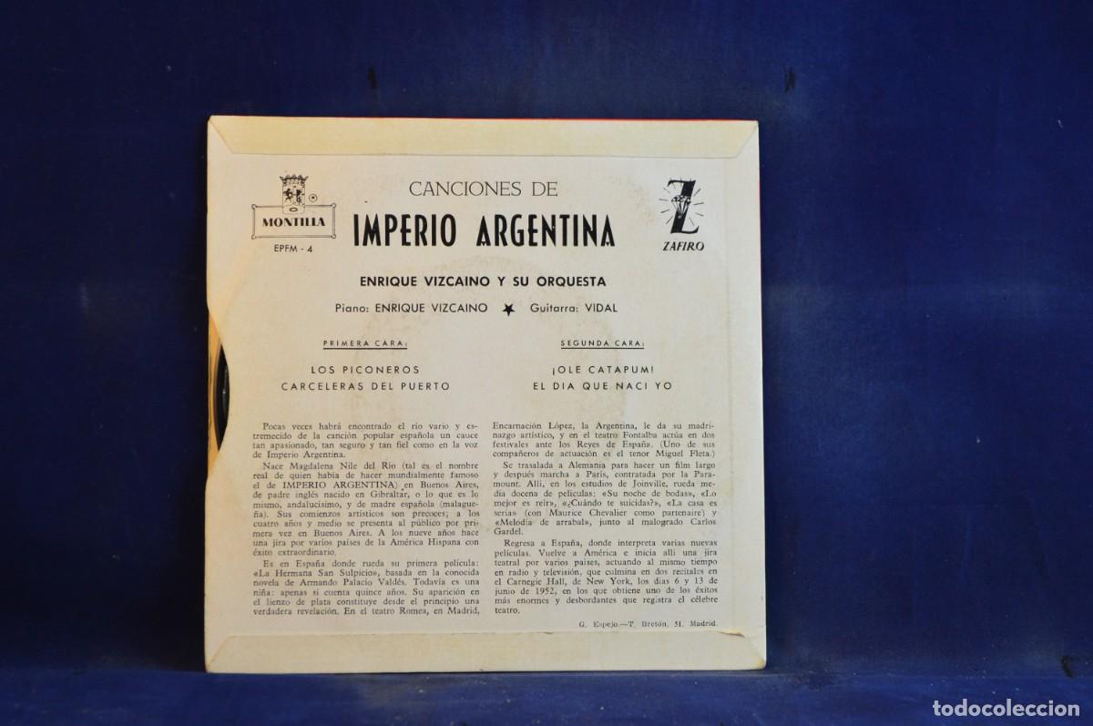 Discos de vinilo: IMPERIO ARGENTINA - LOS PICONEROS - + 3 EP - Foto 2
