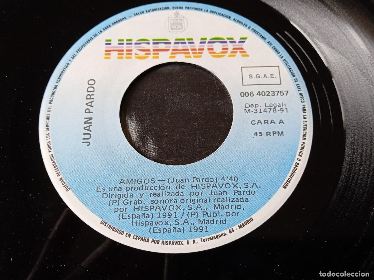 Discos de vinilo: Juan Pardo - Amigos - Single original Hispavox 1991 - Foto 4