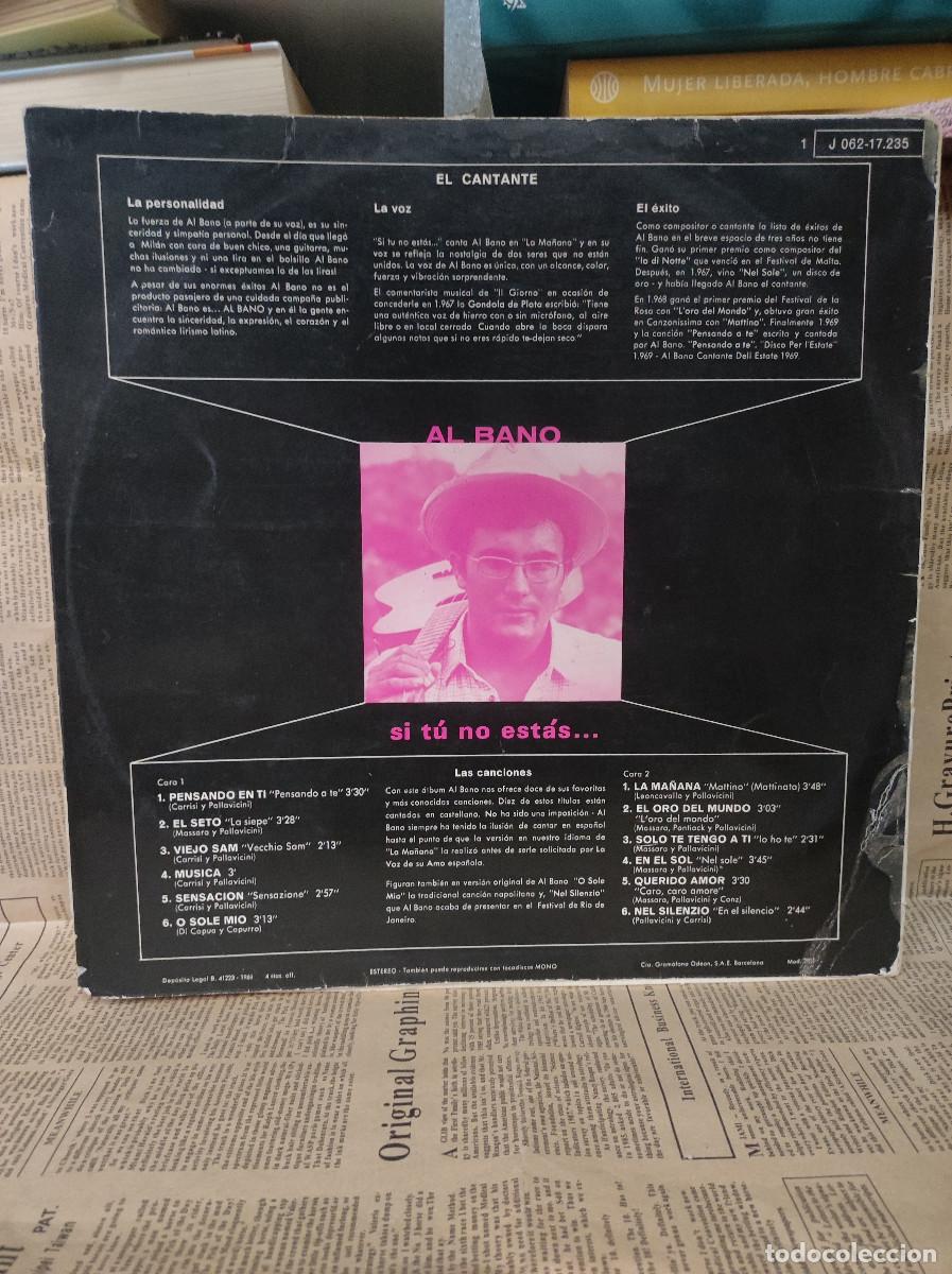 Discos de vinilo: Al Bano &ndash; Si T&uacute; No Est&aacute;s... - Foto 2