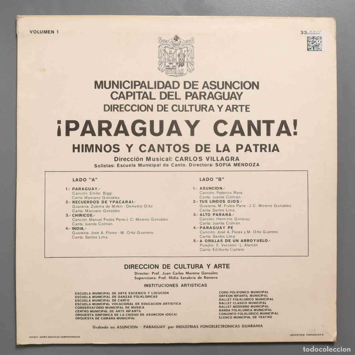 Discos de vinilo: LP. PARAGUAY CANTA - Foto 2