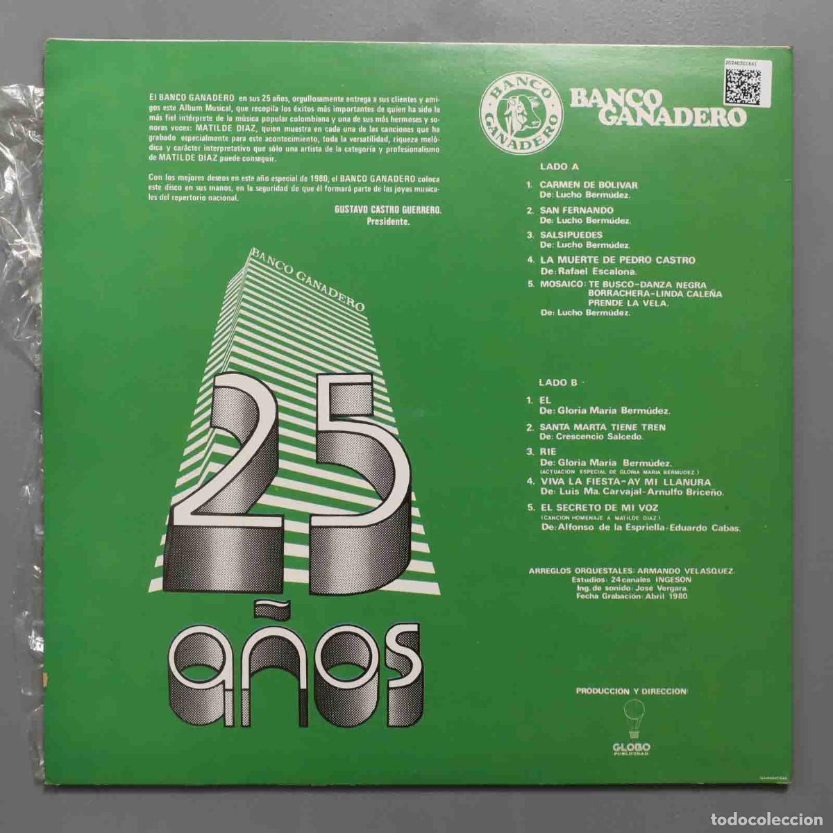 Discos de vinilo: LP. Matilde Diaz &lrm;&ndash; 25 A&ntilde;os - Foto 2