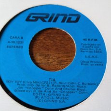 Discos de vinilo: TIA - BOY TOY 2 VERSIONES - SINGLE ORIGINAL GRIND 1987 PROMO