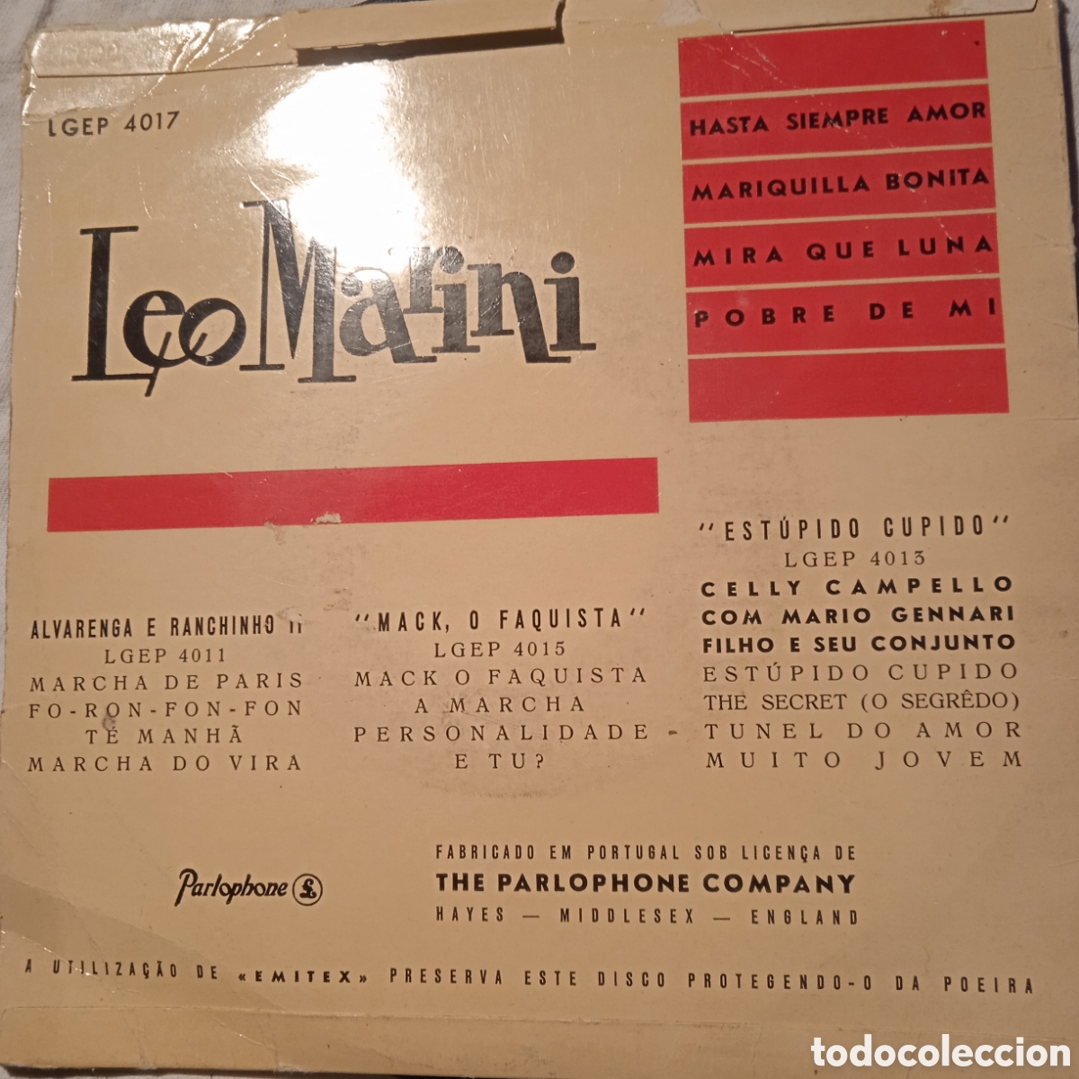 Discos de vinilo: Leo marini hasta siempre amor+3 - Foto 2