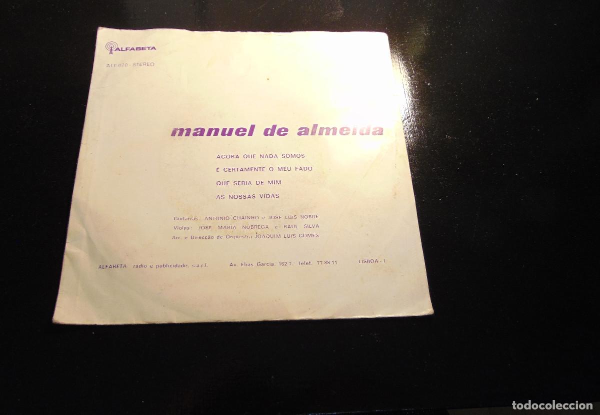 Discos de vinilo: MANUEL DE ALMEIDA - EP PORTUGUES - Foto 2