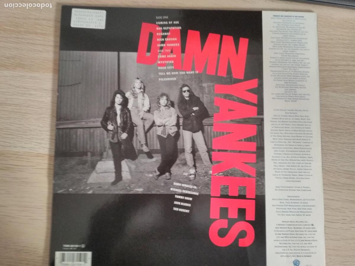 Discos de vinilo: Damn Yankees &lrm;&ndash; Damn Yankees, 1990 - Foto 2