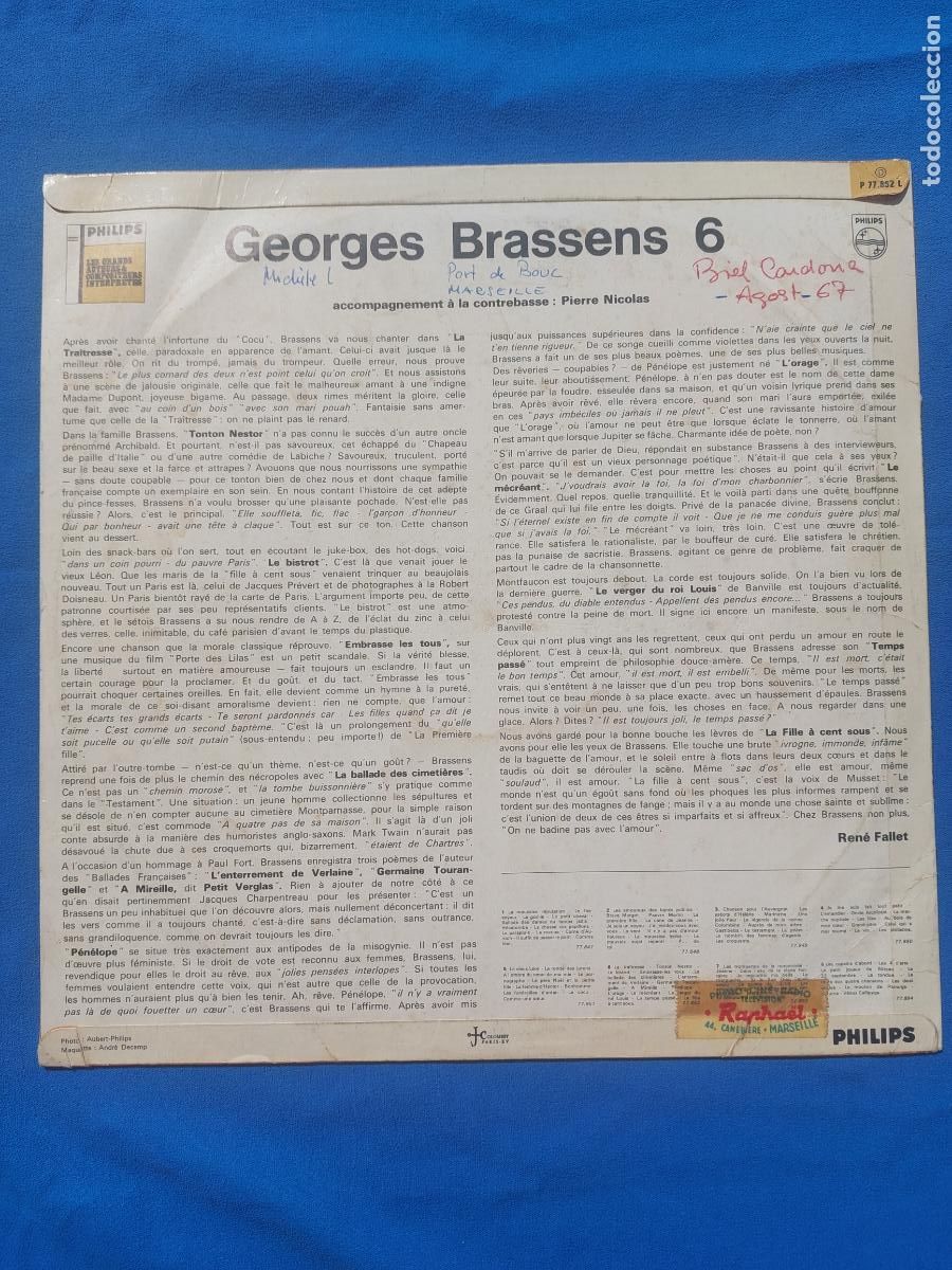 Discos de vinilo: GEORGES BRASSENS VI - Foto 3