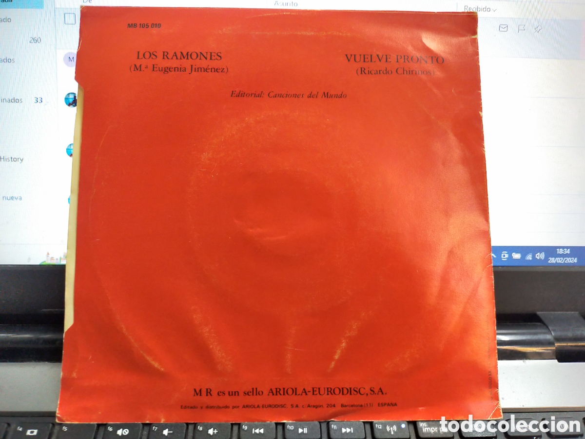 Discos de vinilo: Pistones single los ramones 1983 - Foto 2