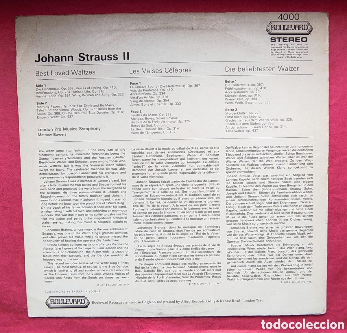Discos de vinilo: Valses ,- JOHANN STRAUSS - Foto 2