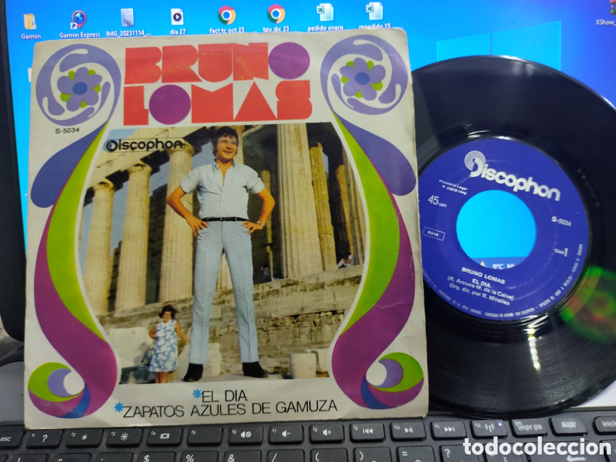 Discos de vinilo: Bruno lomas single el d&iacute;a 1968 - Foto 1