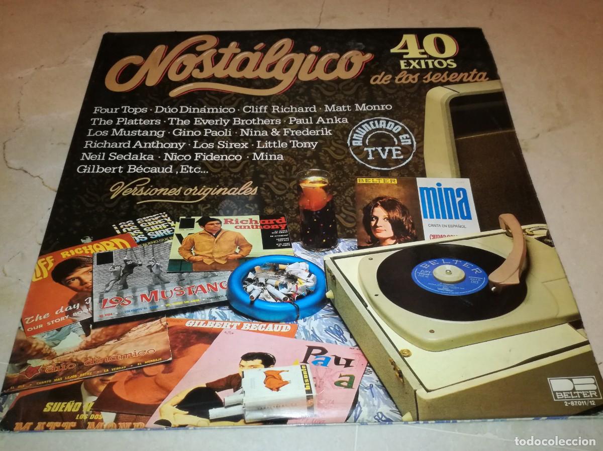 Discos de vinilo: NOSTALGICO-40 EXITOS DE LOS SESENTA-DOBLE LP-EN MUY BUEN ESTADO - Foto 1