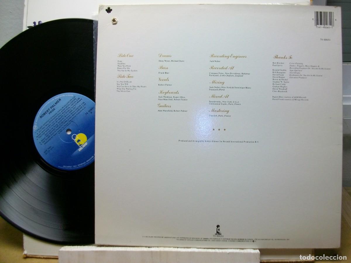 Discos de vinilo: Robert Palmer &ndash; Pride LP 1983 EDICION CANAD&Aacute; - Foto 2