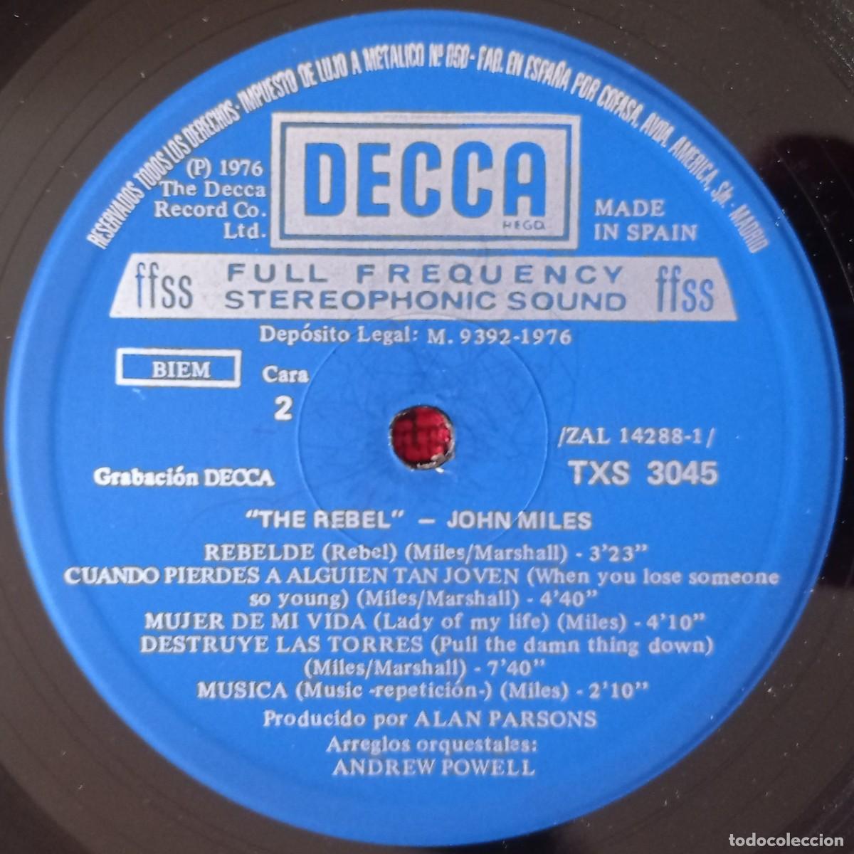 Discos de vinilo: JOHN MILES ** Rebel ** VINILO LP ORIGINAL 1976 - Foto 4