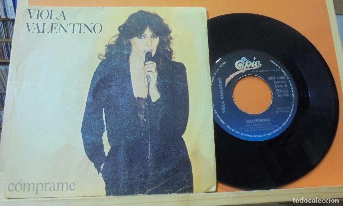 Discos de vinilo: Viola Valentino, C&oacute;mprame / California. Epic 1979 -- Single - Foto 1
