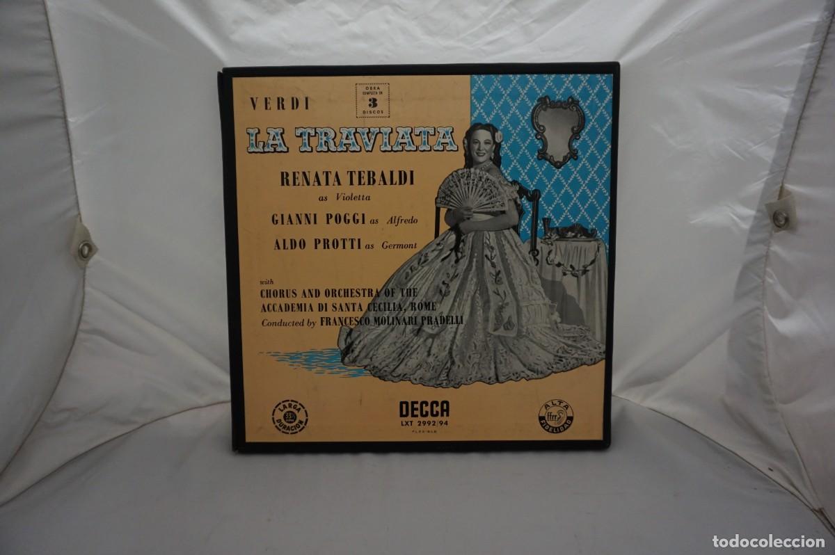 Discos de vinilo: LP - BOX 3 DISCOS - LA TRAVIATA - RENATA TEBALDI / DECCA - Foto 1